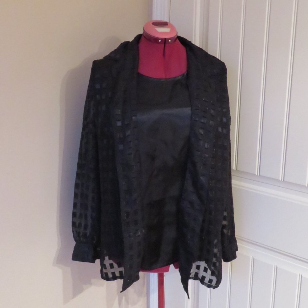 ALIA Black Sparkly Fooler Blouse Medium (K90)